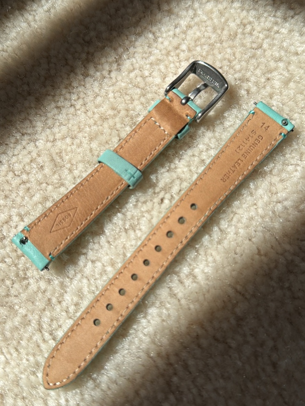 Fossil 14mm Watch Strap Tiffany Blue